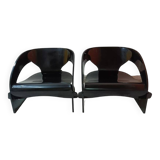 Pair of "interlocking" lounge chairs by Joe Colombo for Kartell
