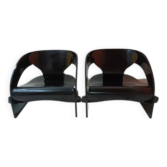 Paire de chaises longues "interlocking" par Joe Colombo pour Kartell