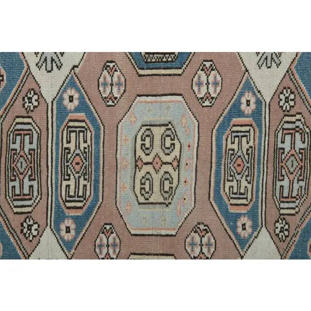 1970s Vintage Turkish Handmade Wool & Cotton Beige Area Rug 115x183