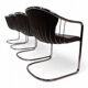 Set of 4 Chrome cantilever dining chairs attributed to Gastone Rinaldi
