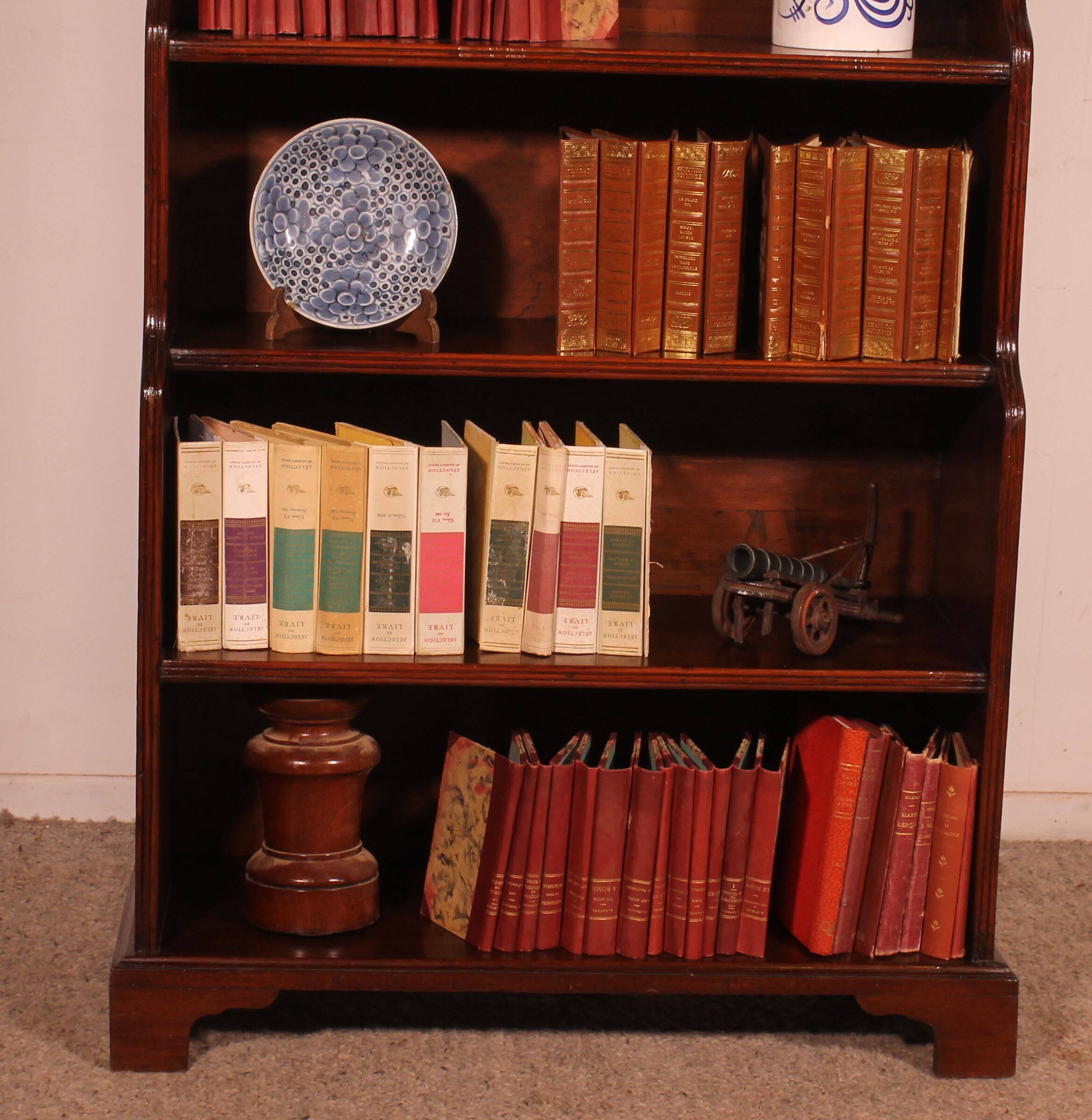 19th Century Mahogany Waterfall Bookcase