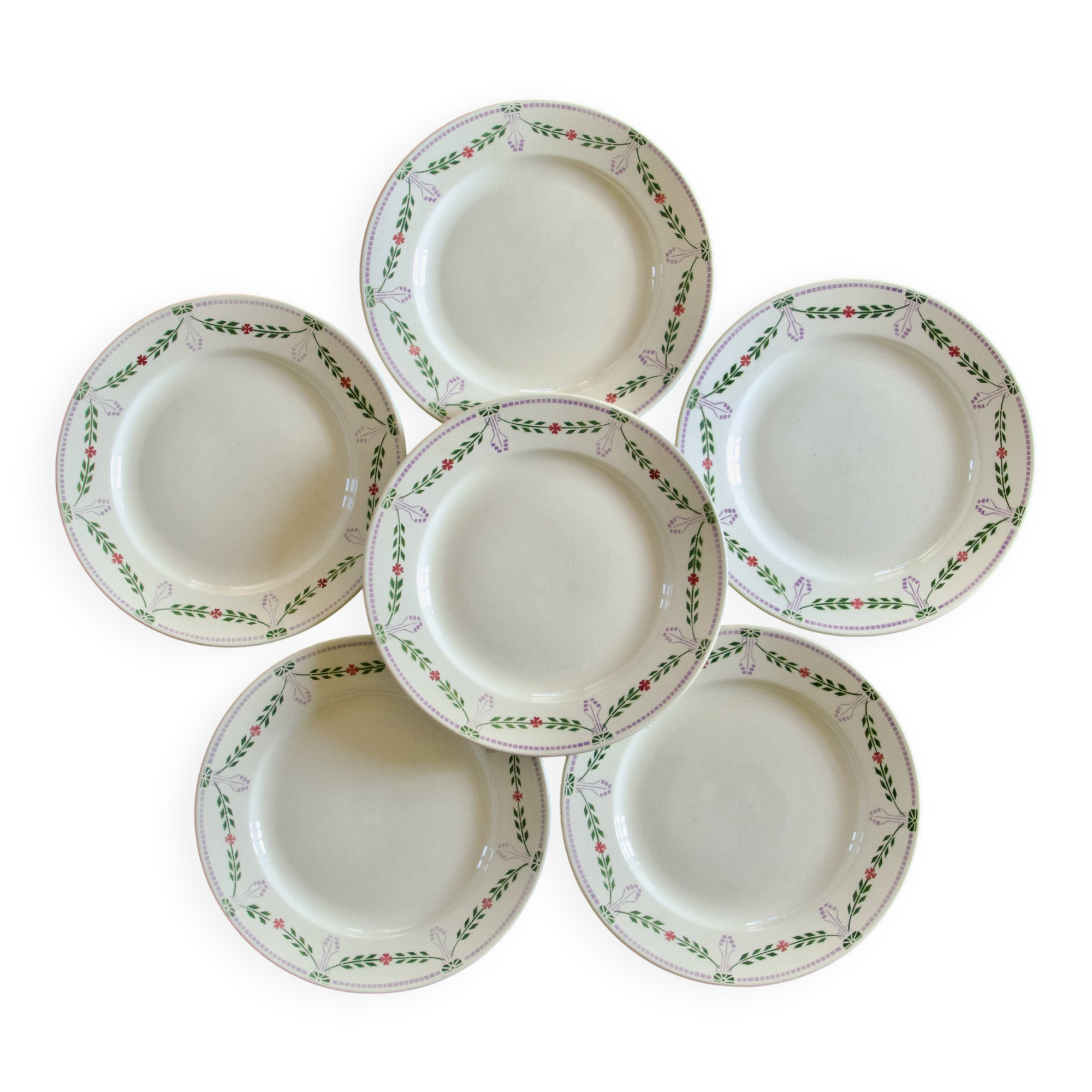 Christmas dinner plates from 1920 by Emile Bourgeois, Drouot Paris