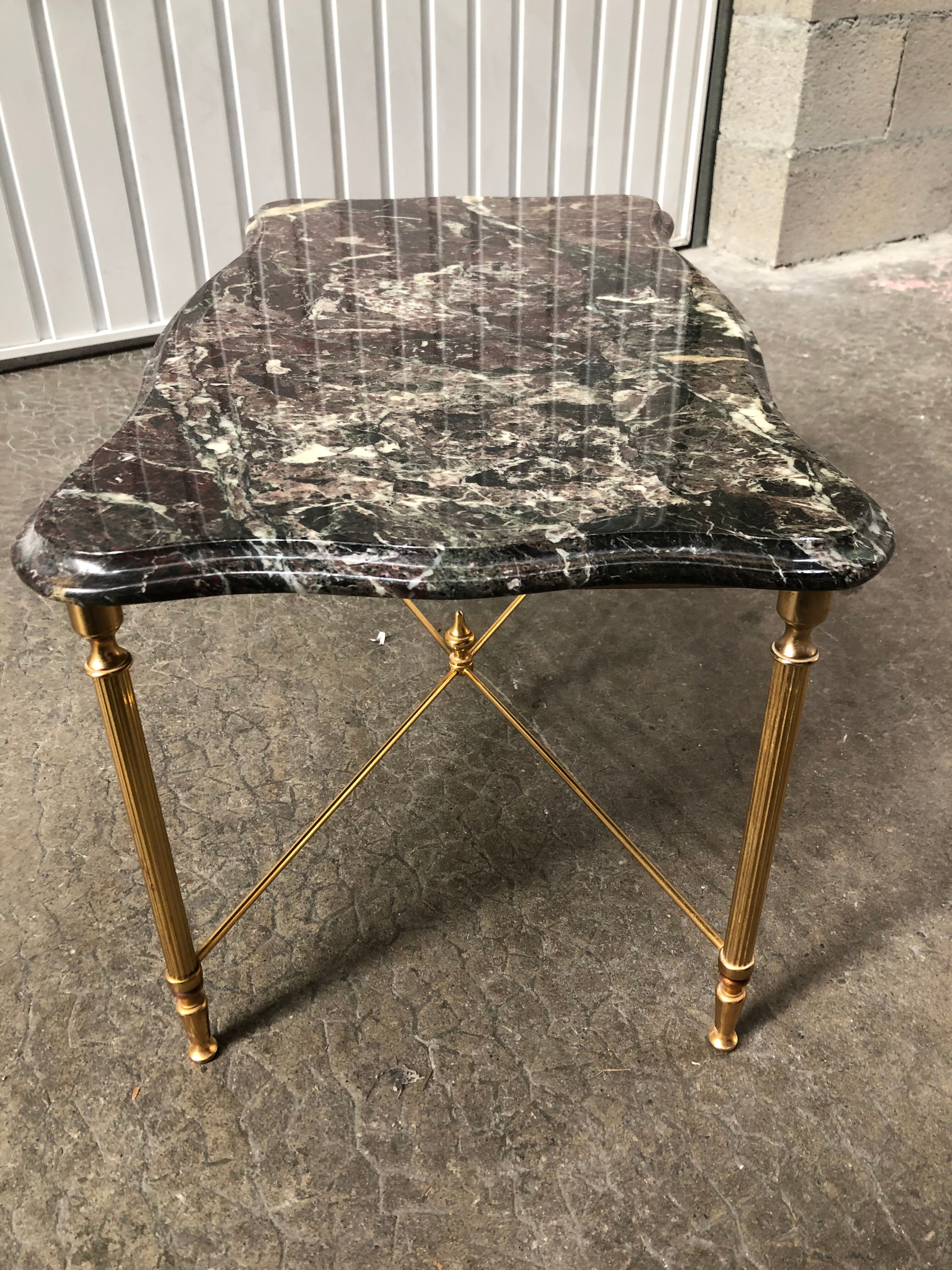 Brass and marble coffee table