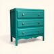 Art Deco emerald green chest of drawers