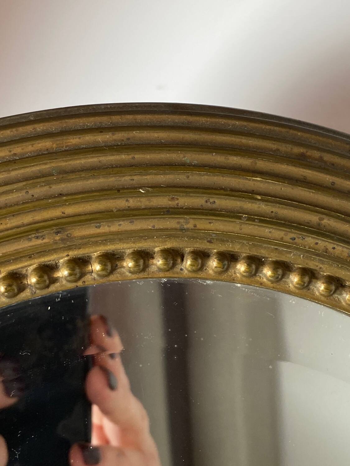 Miroir ovale ancien en bois