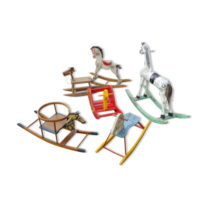 6 chevaux de bois à - bascule