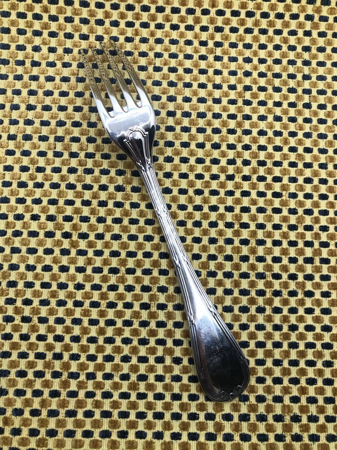Christofle silver-plated fork, Rubans model