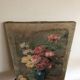 Huile sur toile ancienne Bouquet de roses