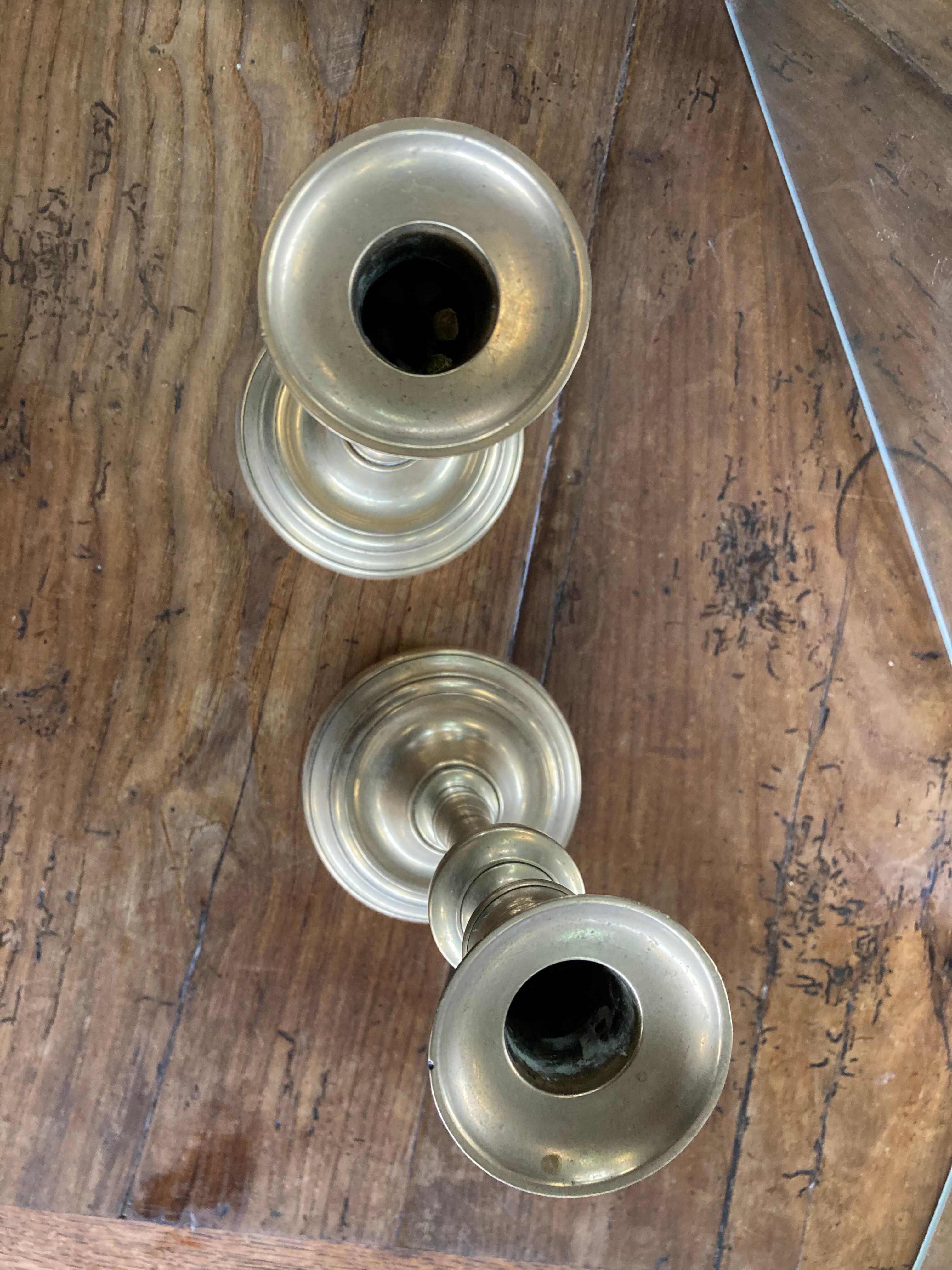 Pair of brass candlesticks