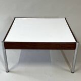 Scandinavian Coffee Table in Teak, Chrome and White Laminate, 1960s