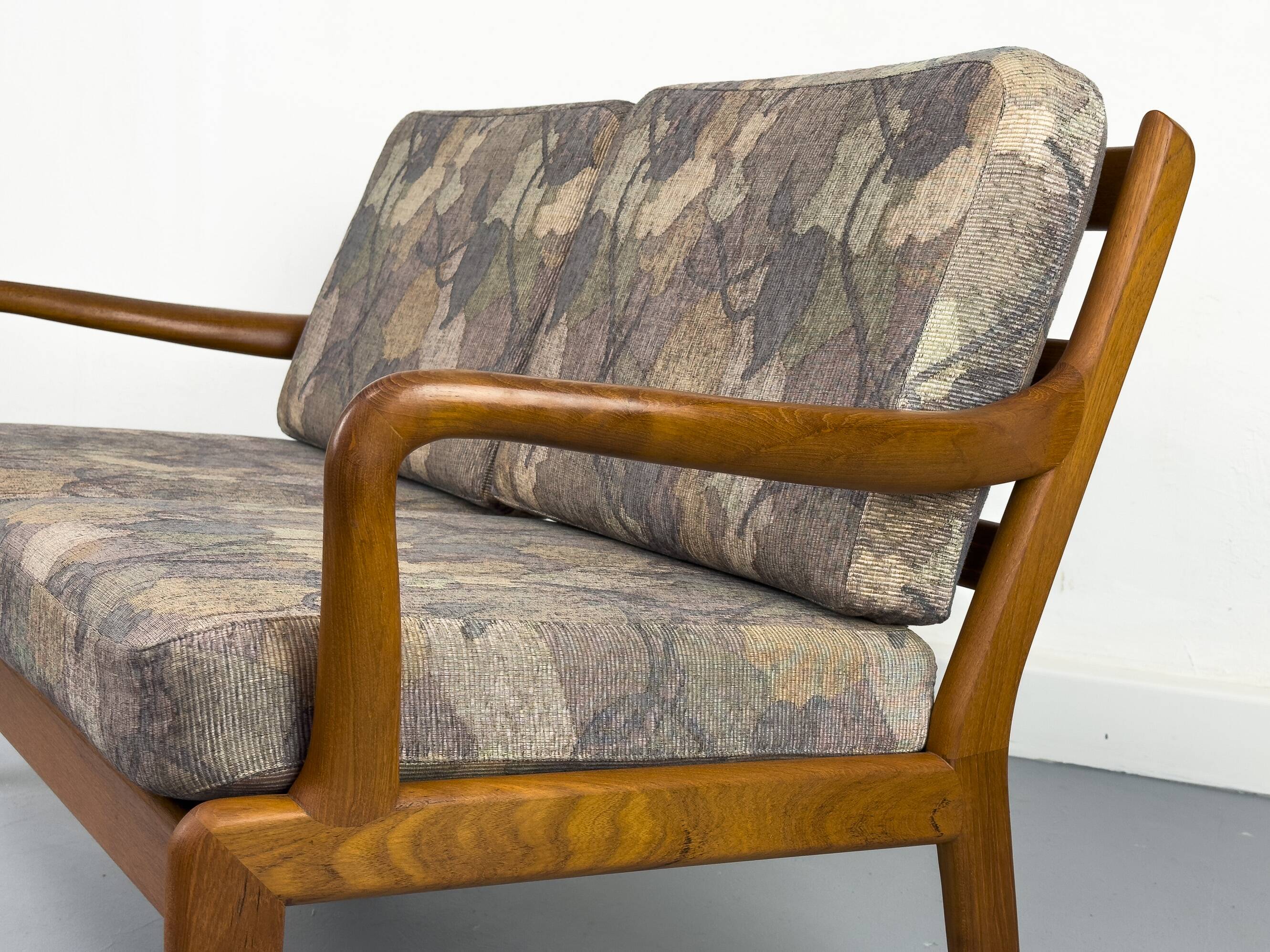 Canapé deux places vintage Senator en teck par L. Olsen, années 1970