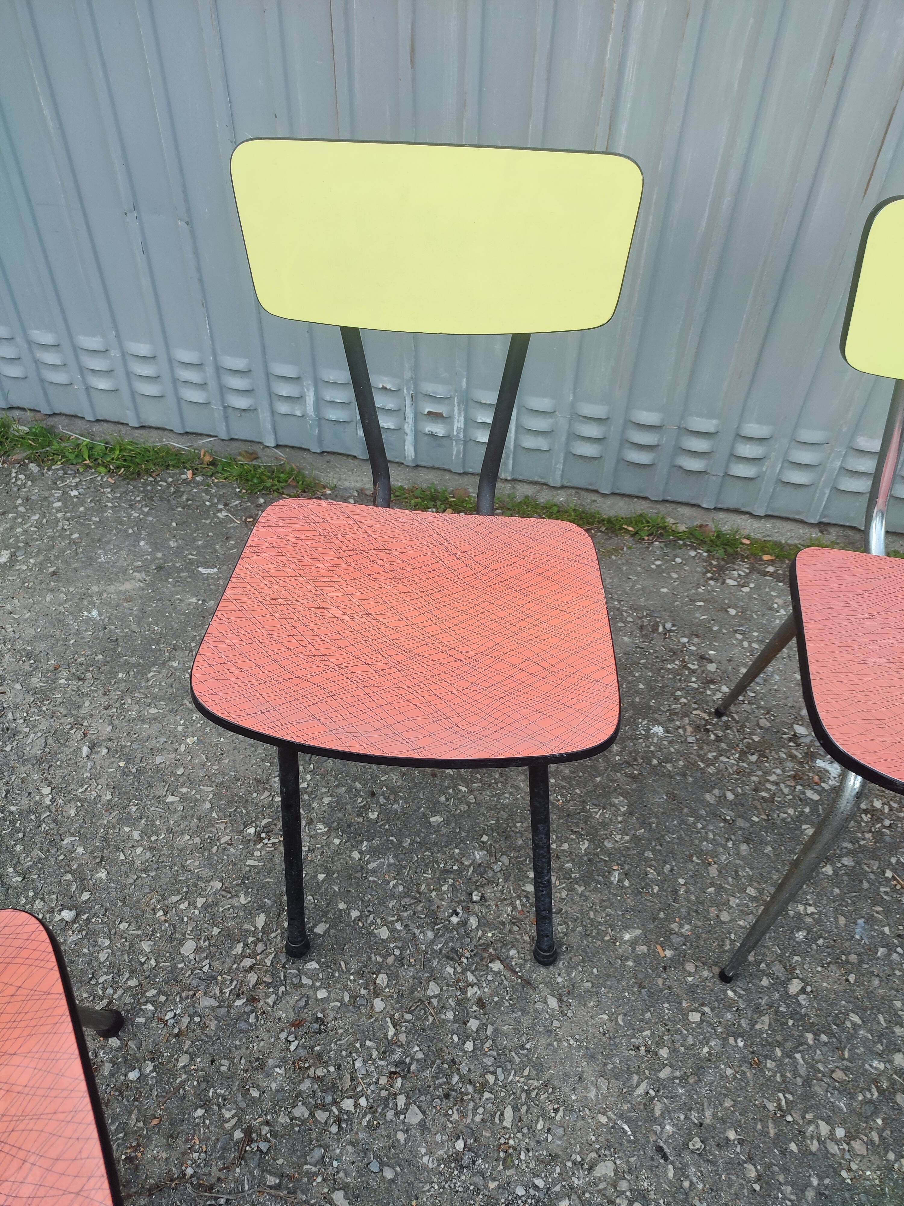 4 chaises formica vintage