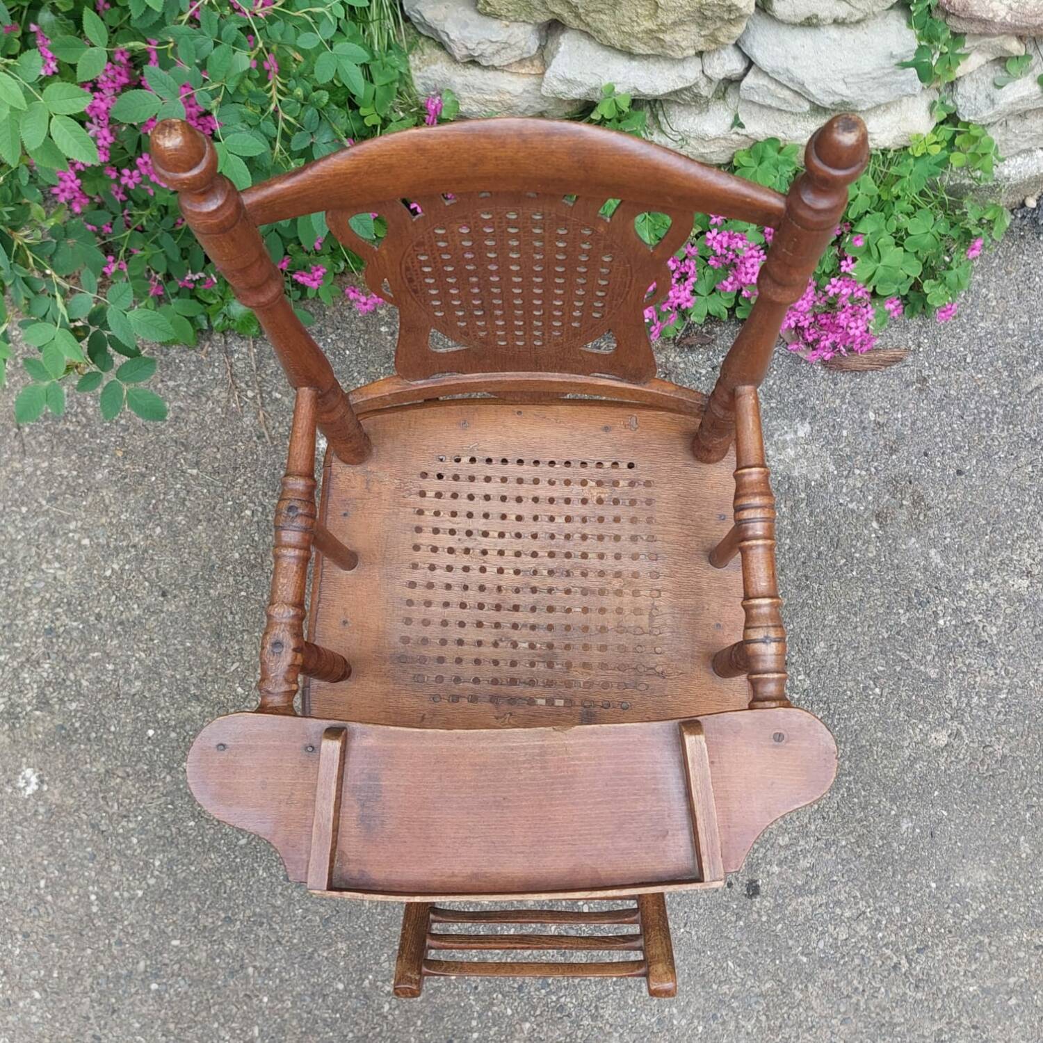Antique high chair for baby and child