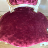 Pair of Louis XV style upholstered velvet armchairs
