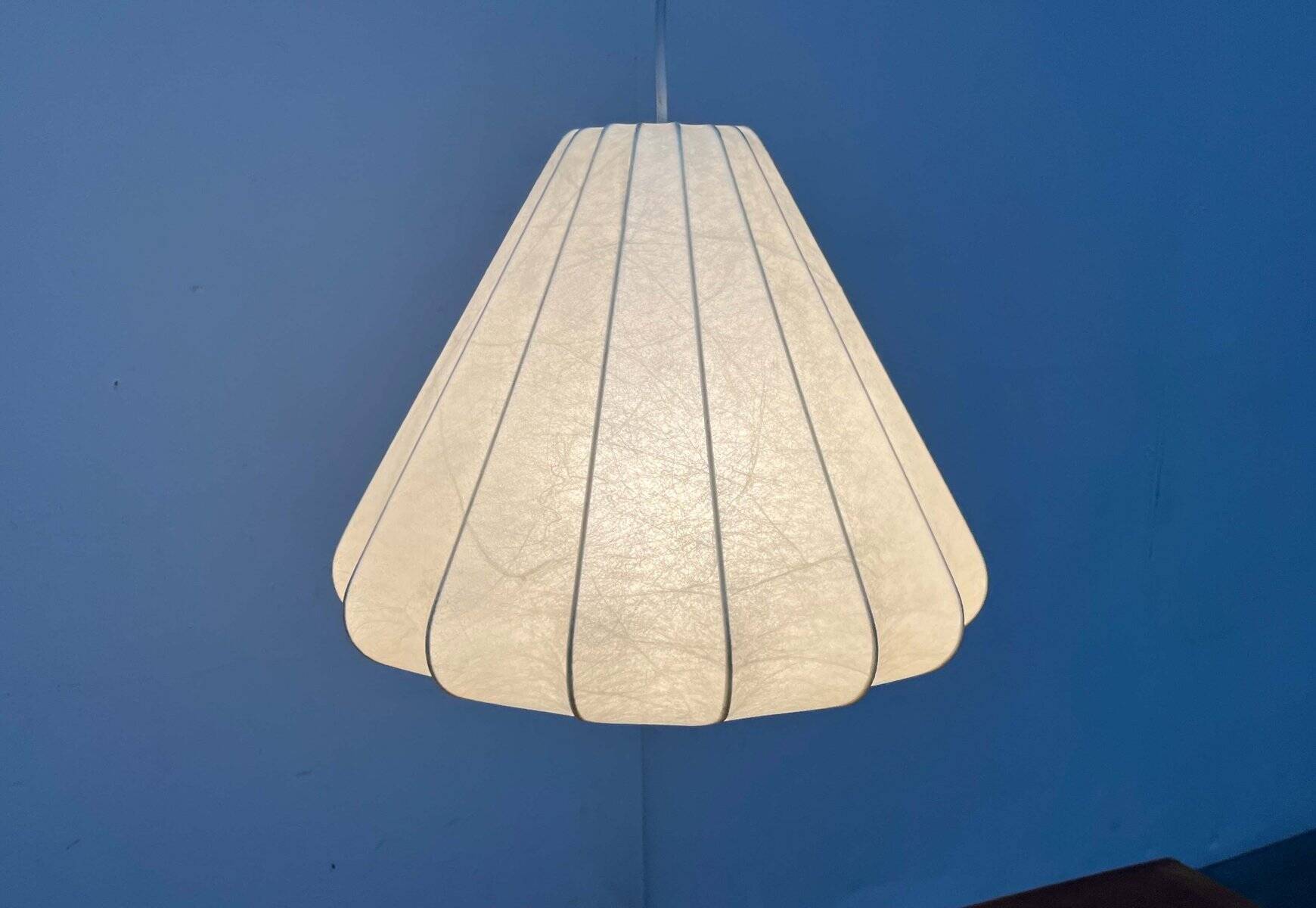 Modern mid-century Cocoon pendant lamp by Friedel Wauer for Goldkant Leuchten, Germany, 1960s.