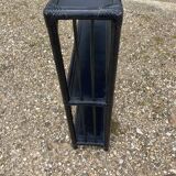Blackened rattan shelf
