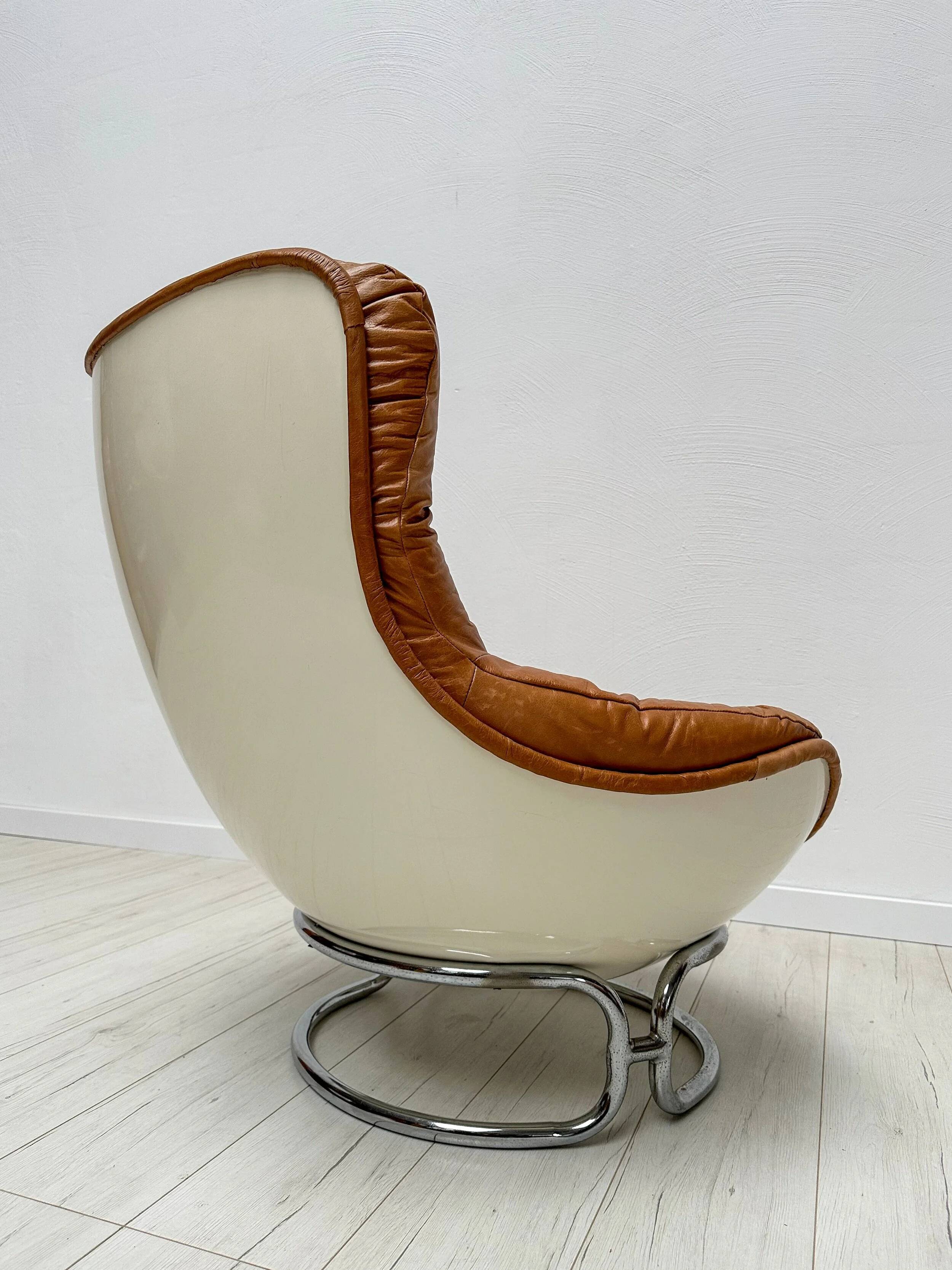1960s Vintage leather 'Karate' Chair Set by Michel Cadestin for Airborne