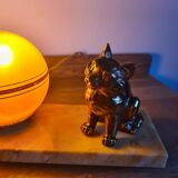 1930s marble lamp with orange globe