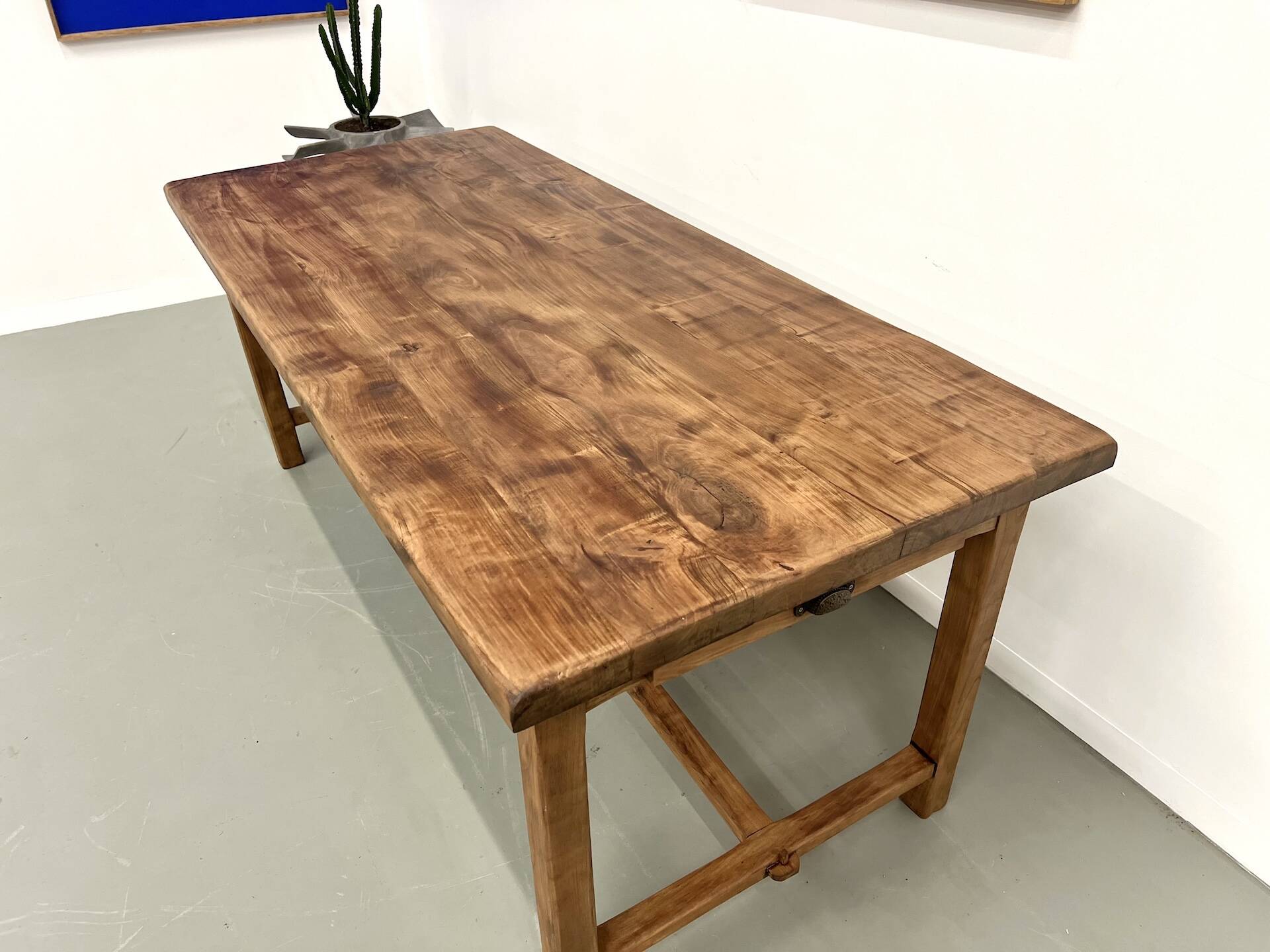 Antique farmhouse table in solid cherry wood