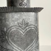 LAMPE Coeur ZINC Vintage