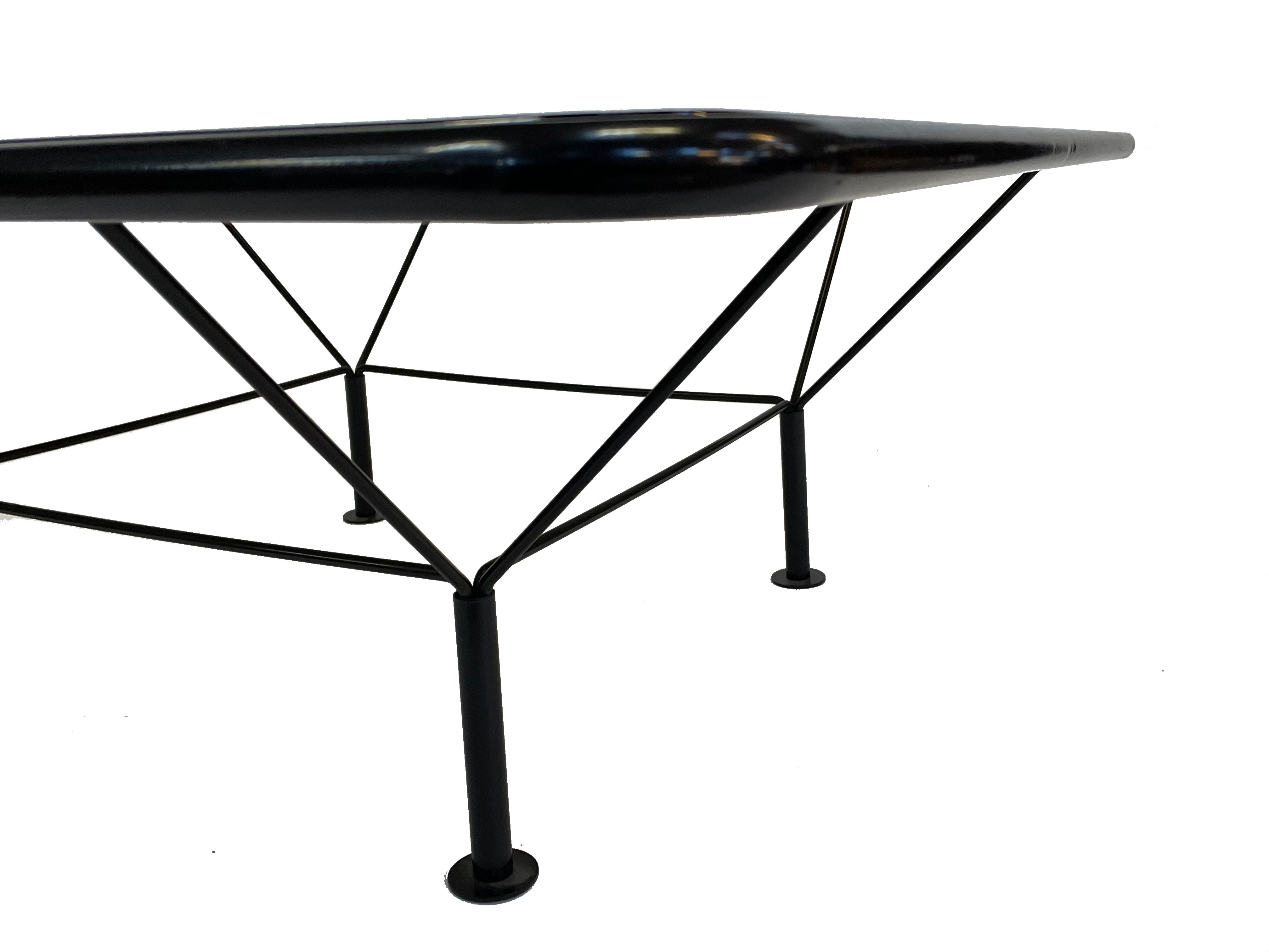 80s metal coffee table and minimalist design glass