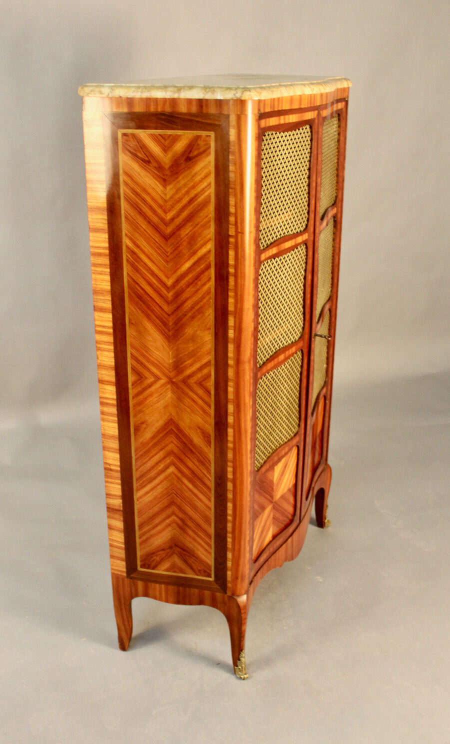 Showcase library mesh marquetée louis xv