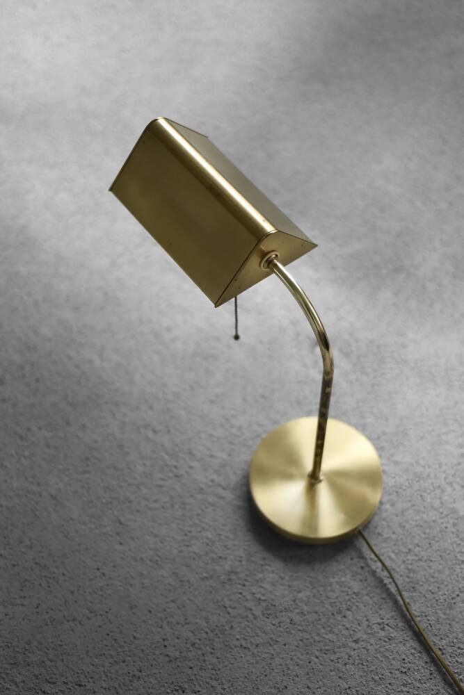 Lampe de Bureau Mid-Century Moderne en Laiton Doré avec Chaîne de Karstadt AG, Allemagne, 1970s