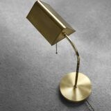 Mid-Century German Modern Gold Brass Desk Lamp with Chain from Karstadt AG, 1970s