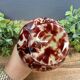 Small Art Deco Vase in Marbled Red Bordeaux Glass
