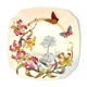 Assiette polychrome signée Kg Luneville 19ème lys et papillons