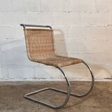 Ensemble de 4 chaises mr10 en rotin de mies van der rohe