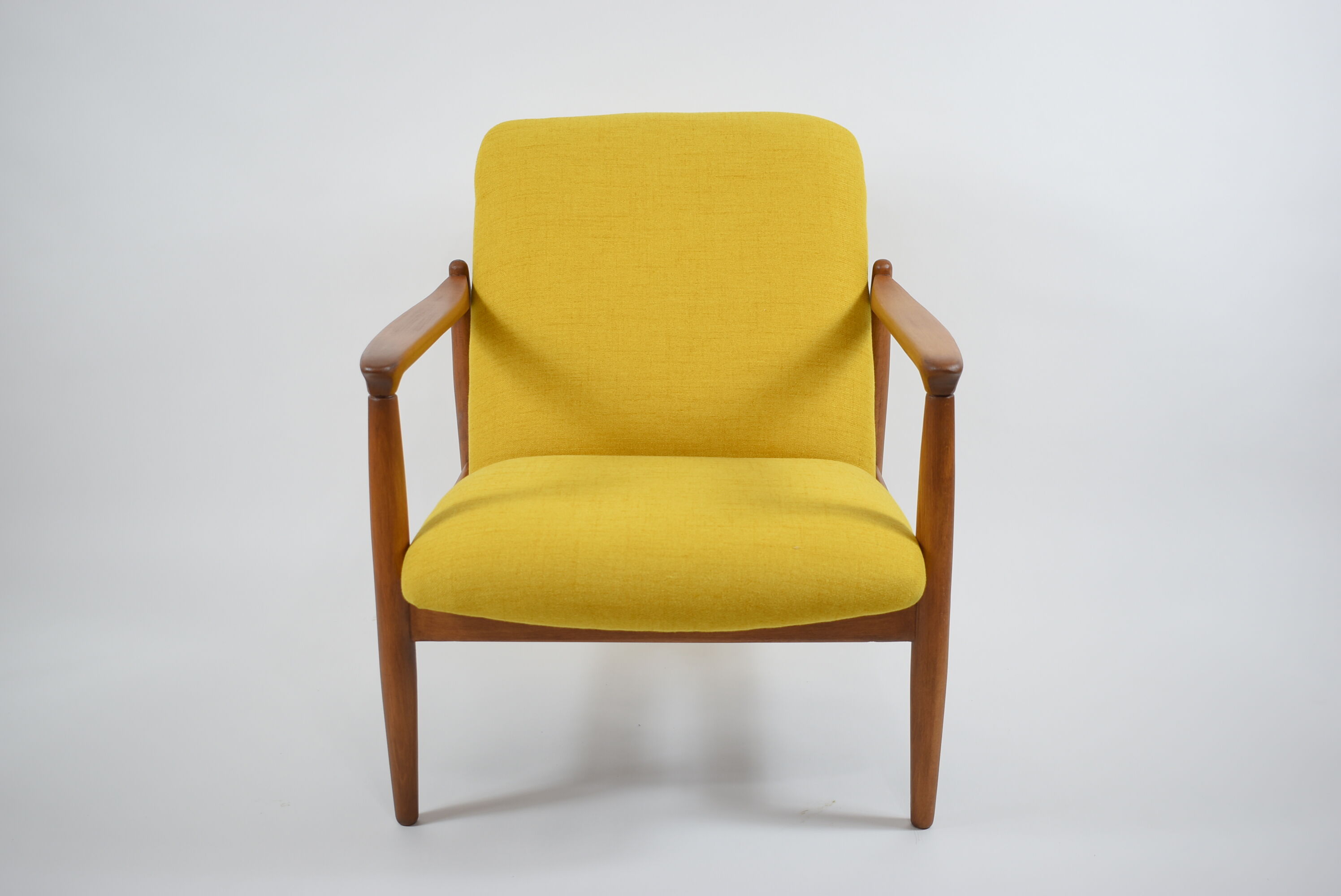 Original restored armchair, designer E.Homma, 1960s, yellow