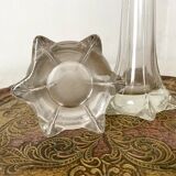 Paire de vases hauts anciens en verre transparent