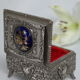 Vintage Silver Metal Jewelry Box Japan