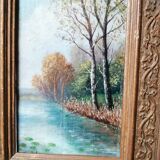 OIL PAINTING ON WOOD "water's edge"