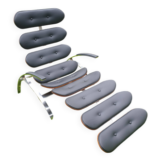Chaise longue en métal chromé, années 1960-1970