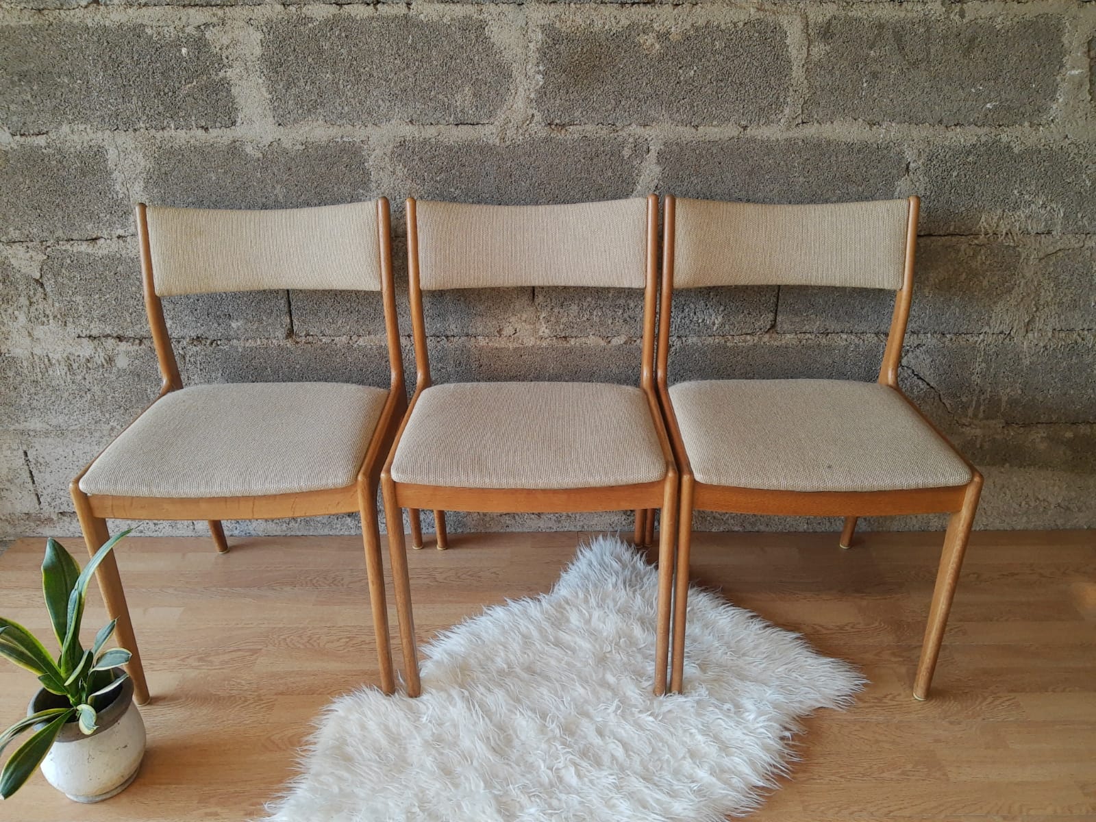 Set of 3 Danish Scandinavian chairs Uldum Mobelfabrik 7171