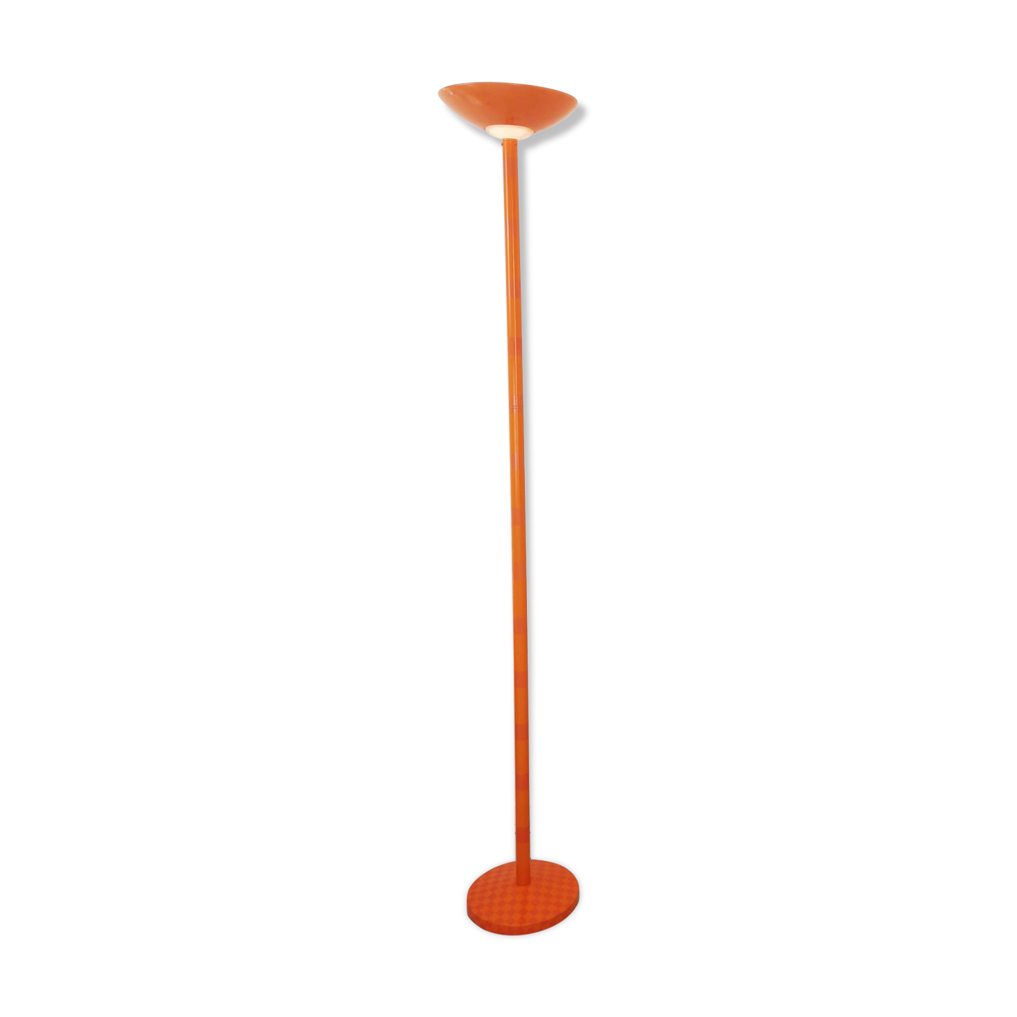 Checkerboard orange floor lamp