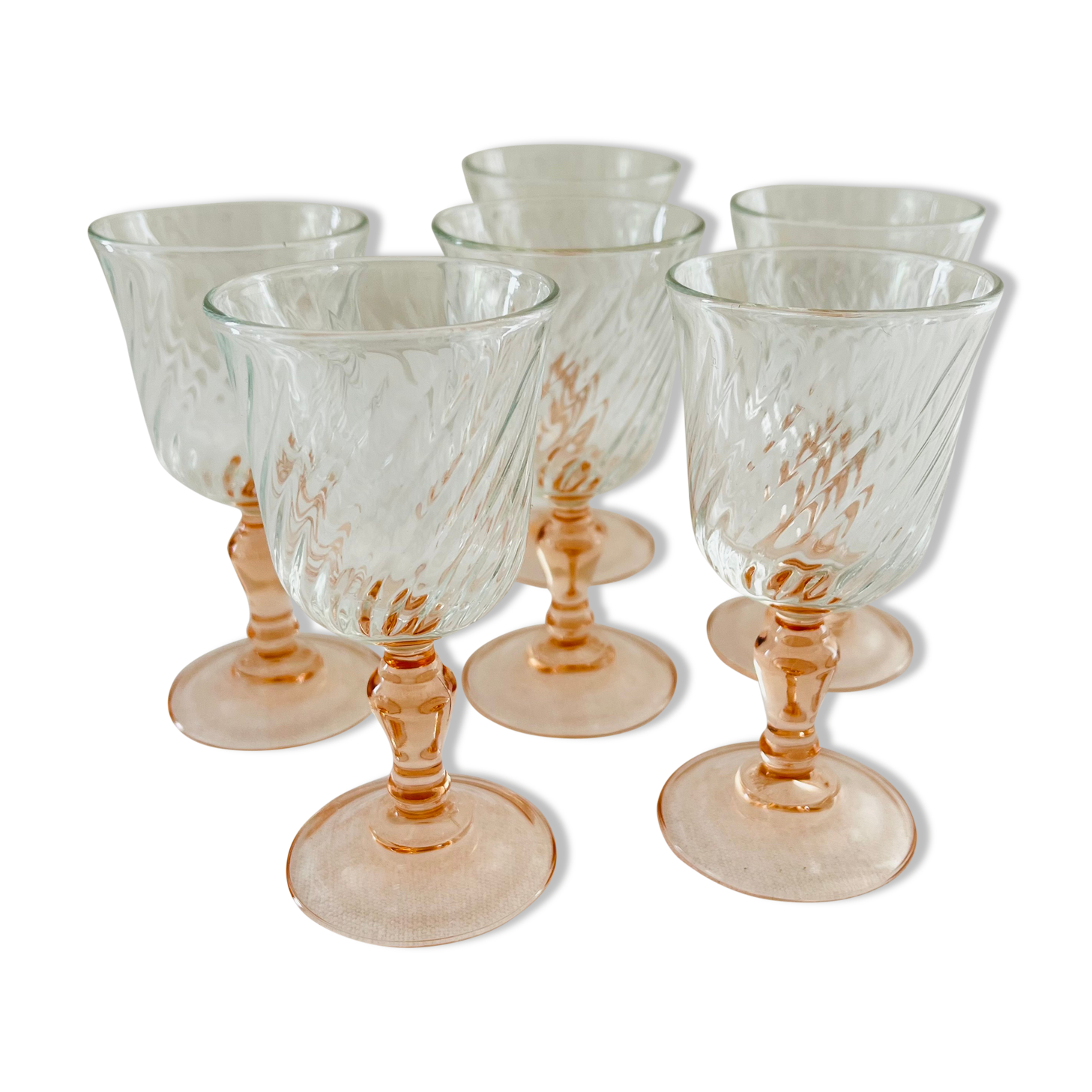 Set of 6 luminarc pink wine glass