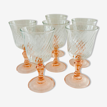 Lot de 6 verre à vin rose luminarc