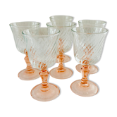 Set of 6 luminarc pink wine glass