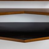 Mirror and its console in mahogany. 1970s.