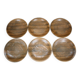 Six vintage ceramic fish plates Chantilly