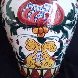 Art Deco ceramic vase, brightly colored abstract patterns