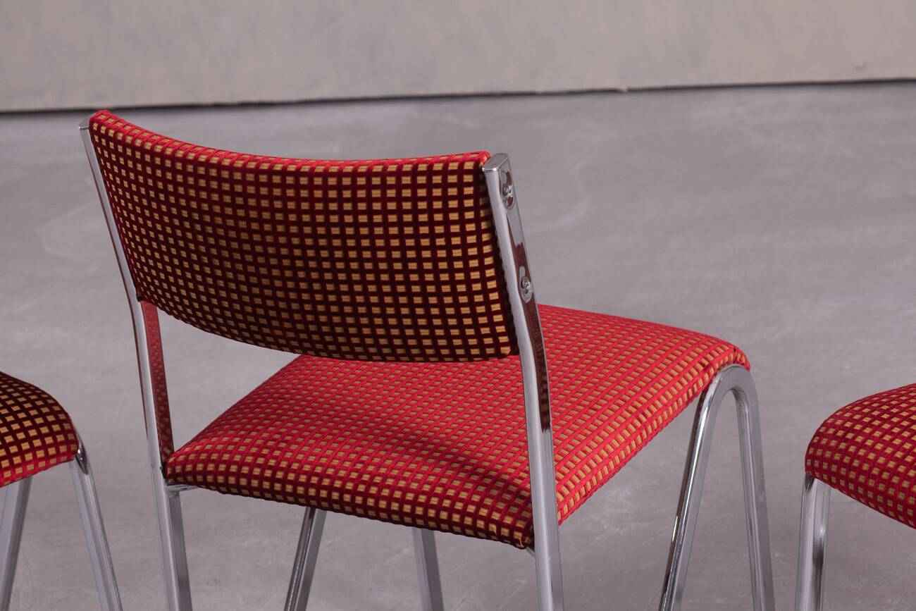 Vintage steel stacking chairs, Germany, 1980s, set of 4
