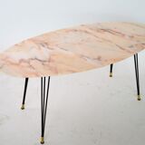 Italy 1950 s oval marble coffee table