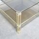 Table basse vintage en verre et laiton éditée par Roche Bobois