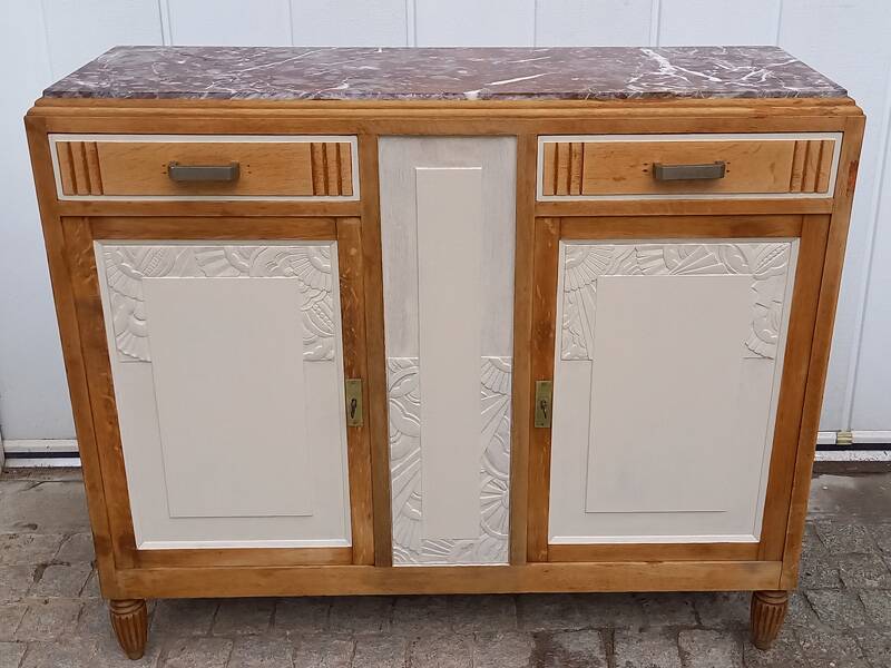 Vintage art deco marble sideboard.