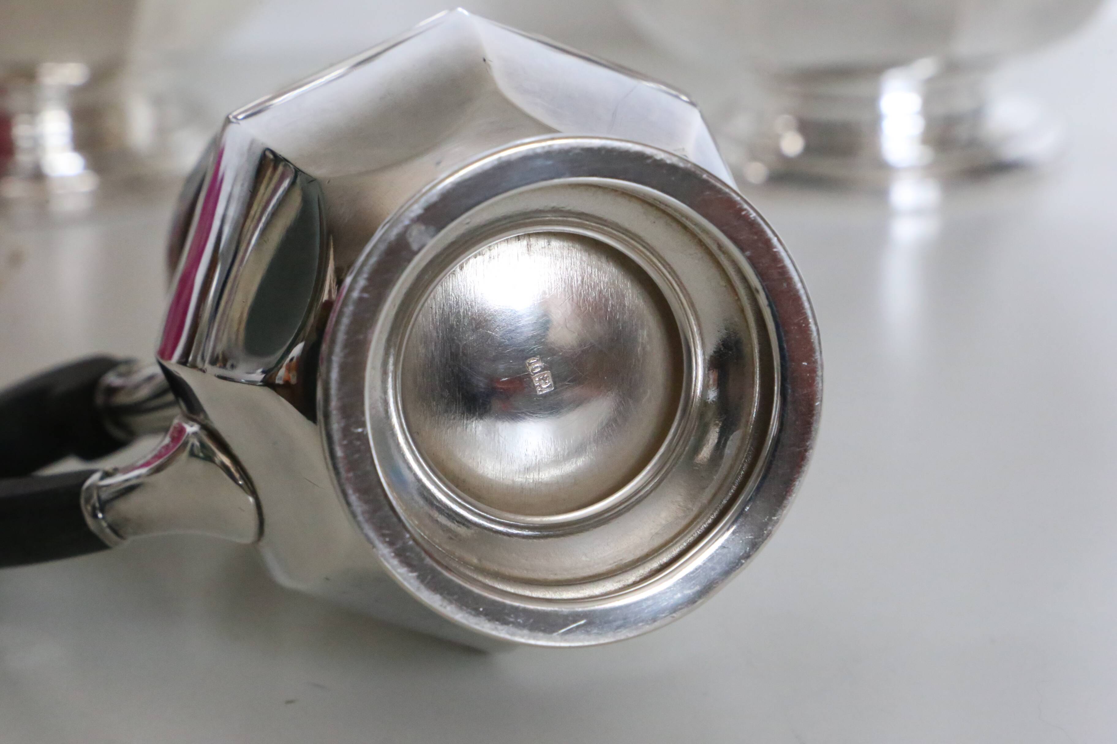 Silver-plated coffee service with ebony handles