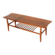 Table basse vintage Everest en noyer – style « planche de surf » (années 60)